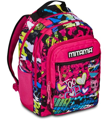 mitama-new-plus-zaino-triplo-scomparto-too-cute-rosa-e-nero-scuola-elementare image 8