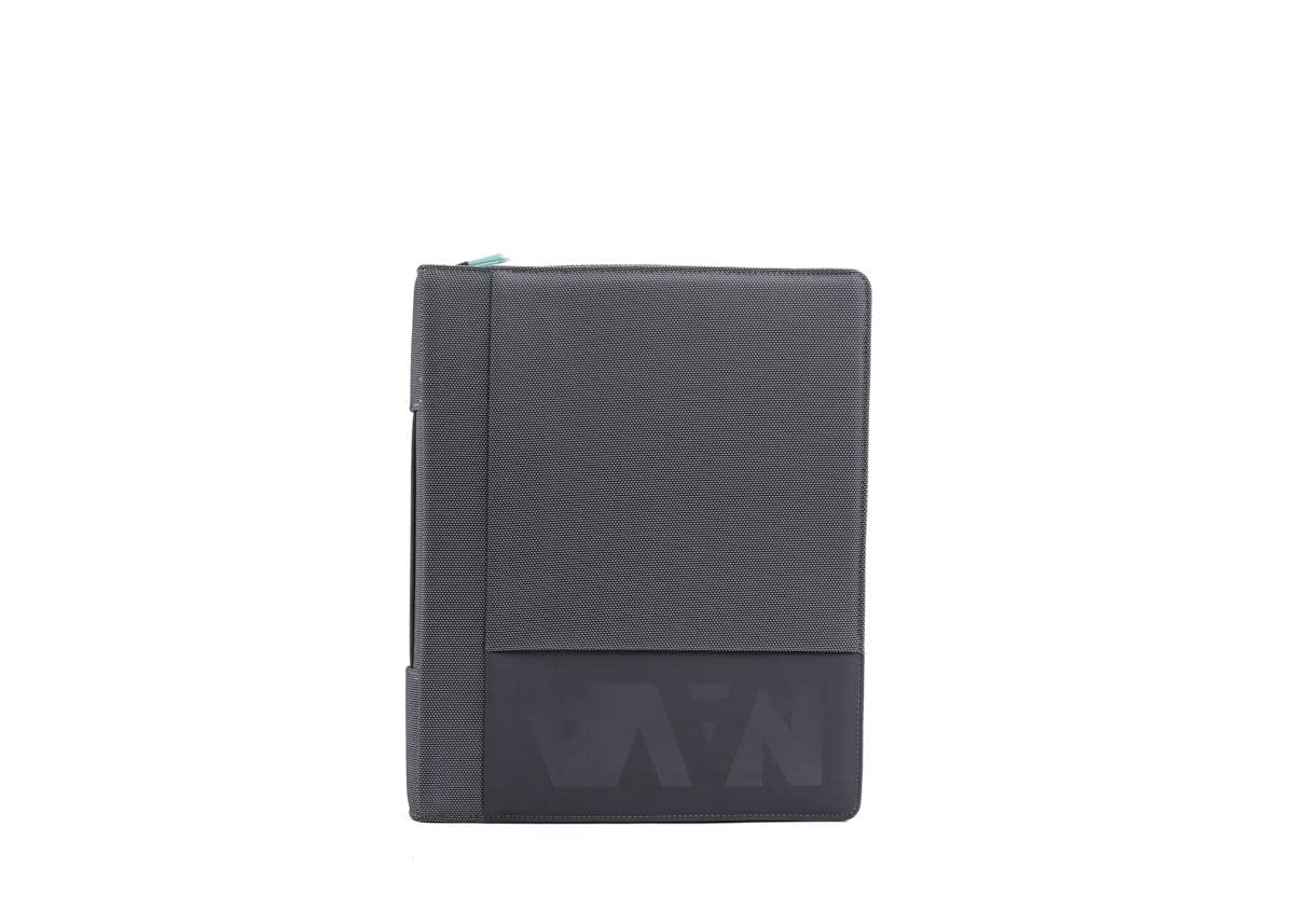 nava-design-cross-portfolio-zip-a4-con-maniglia-grigio-scuro-e-menta-34x28x6-cm image 1