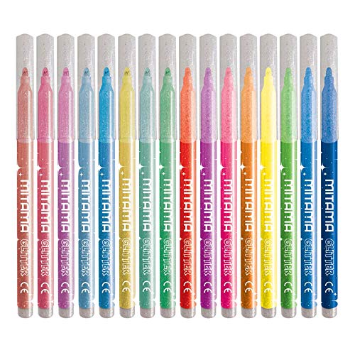 mitama-pennarelli-glitter-triangolari-punta-fine-16-pezzi-8-pastel-8-brillanti-p image 6