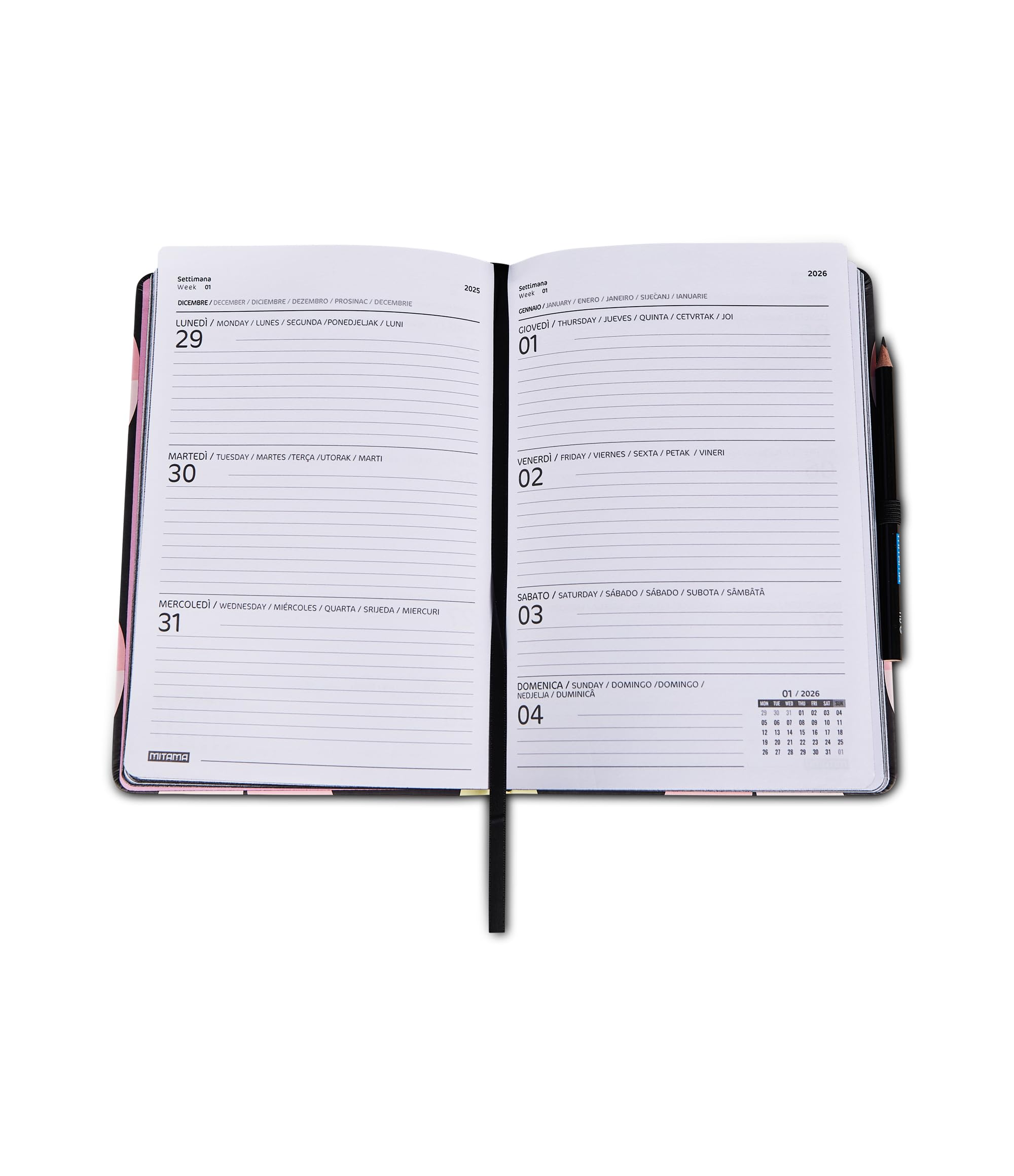 mitama-black-signs-agenda-settimanale-2026-15x21-cm image 3