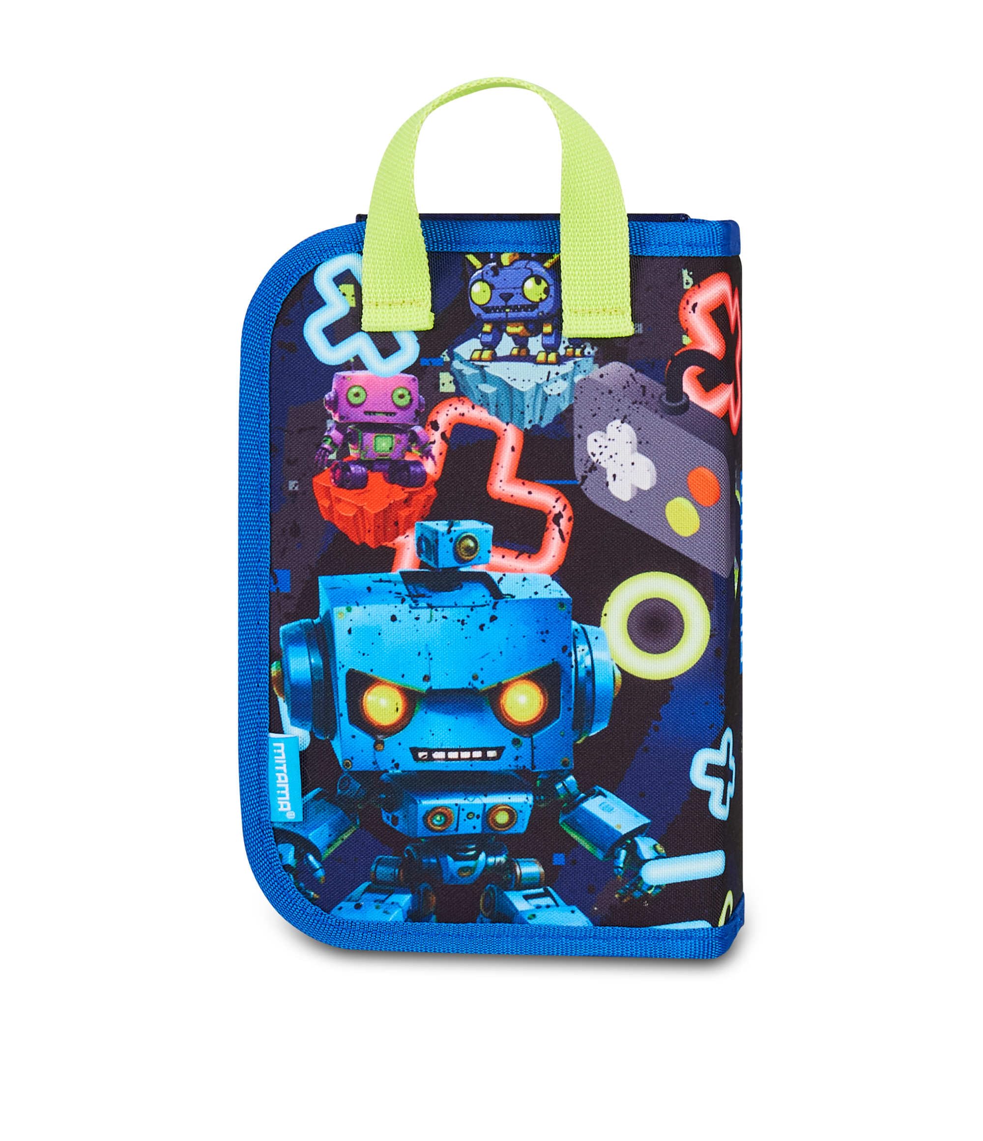 mitama-astuccio-scuola-4-zip-blu-triplo-scomparto-completo-di-penne-e-colori image 4