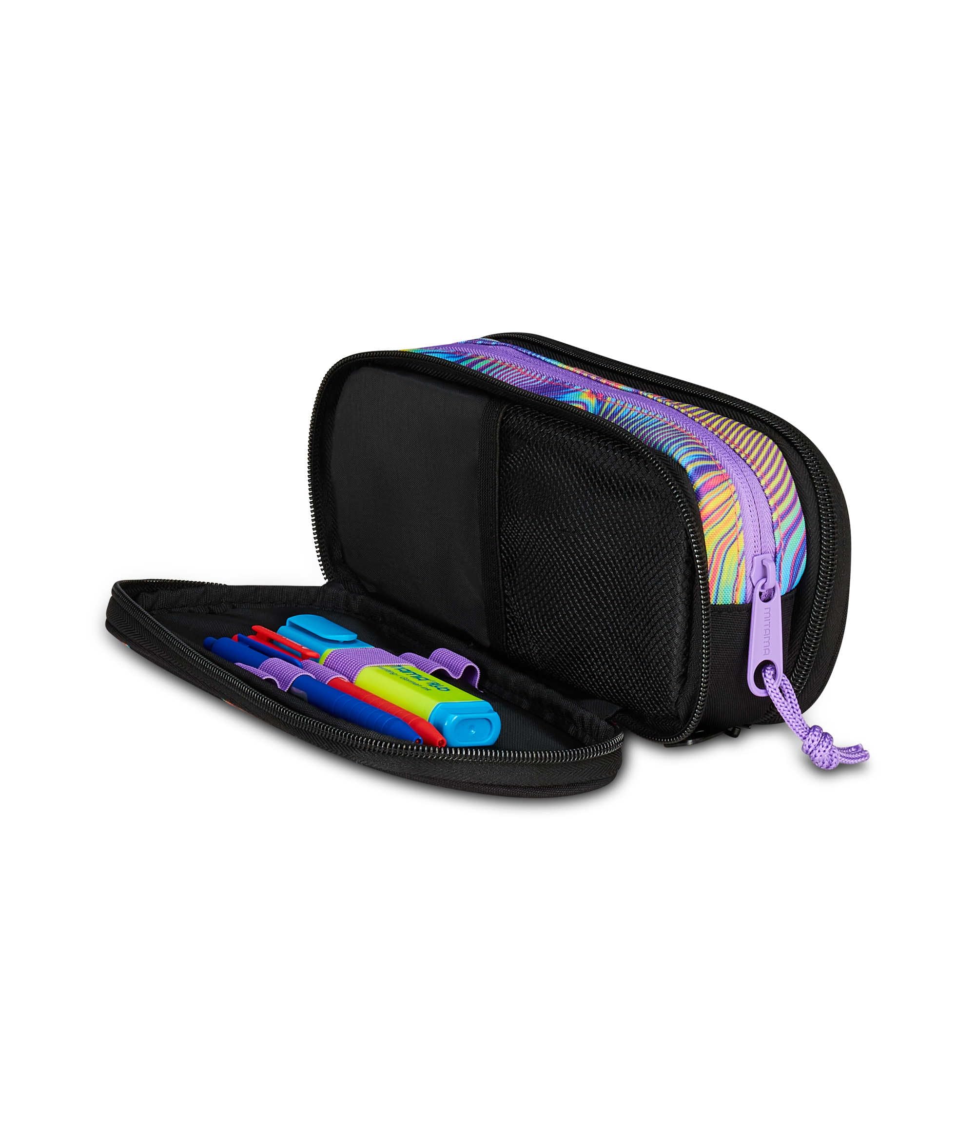 mitama-zipack-astuccio-scuola-triplo-scomparto-completo-nero image 5