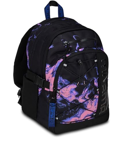 mitama-pink-smoke-zaino-triplo-scomparto-con-tasca-porta-pc-nero-rosa image 8