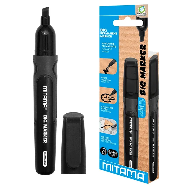mitama-marker-permanente-nero-punta-a-scalpello-1-5-2-mm image 1