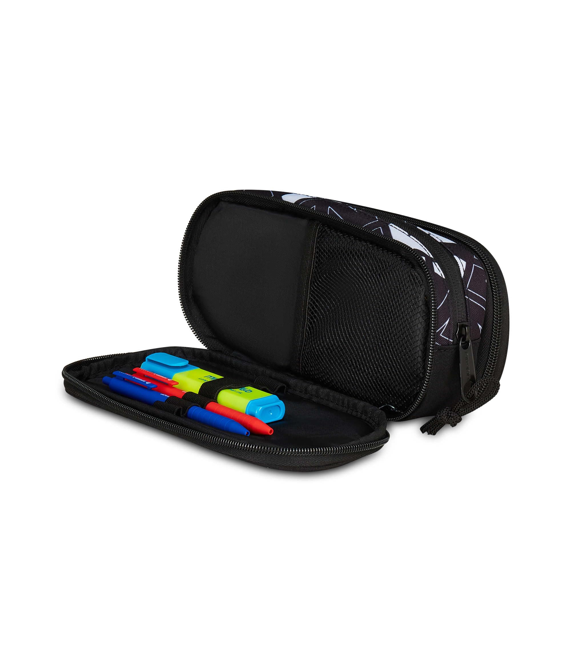 mitama-zipack-astuccio-scuola-nero-triplo-scomparto-completo-accessori image 3