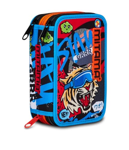 mitama-astuccio-scuola-3-scomparti-triplo-tiger-wild-47-pz-completo image 8