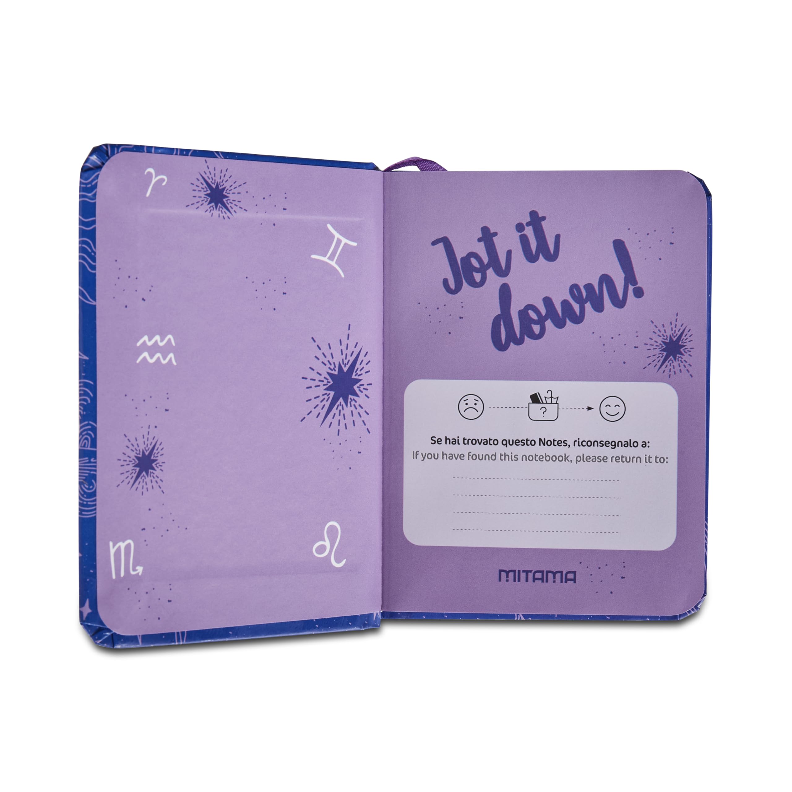 mitama-colortouch-taccuino-notes-zodiac-viola-rigido-8x11-cm-250-pagine image 3