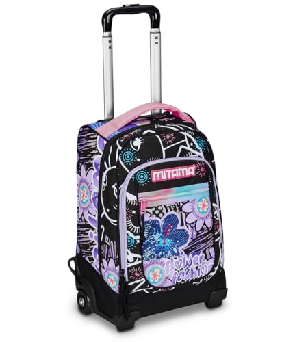 mitama-trolley-dr-junior-flower-fashion-trolley-scuola-viola-e-nero-35-l image 8