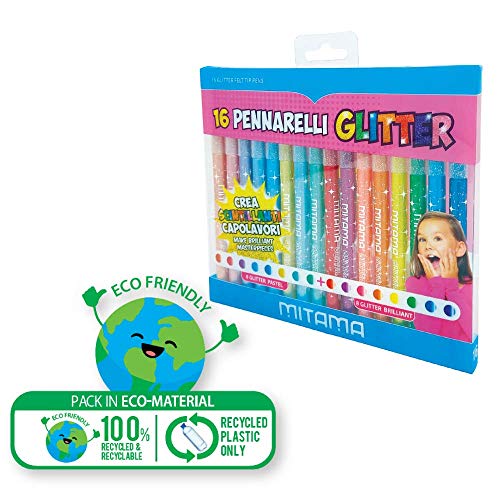 mitama-pennarelli-glitter-triangolari-punta-fine-16-pezzi-8-pastel-8-brillanti-p image 8
