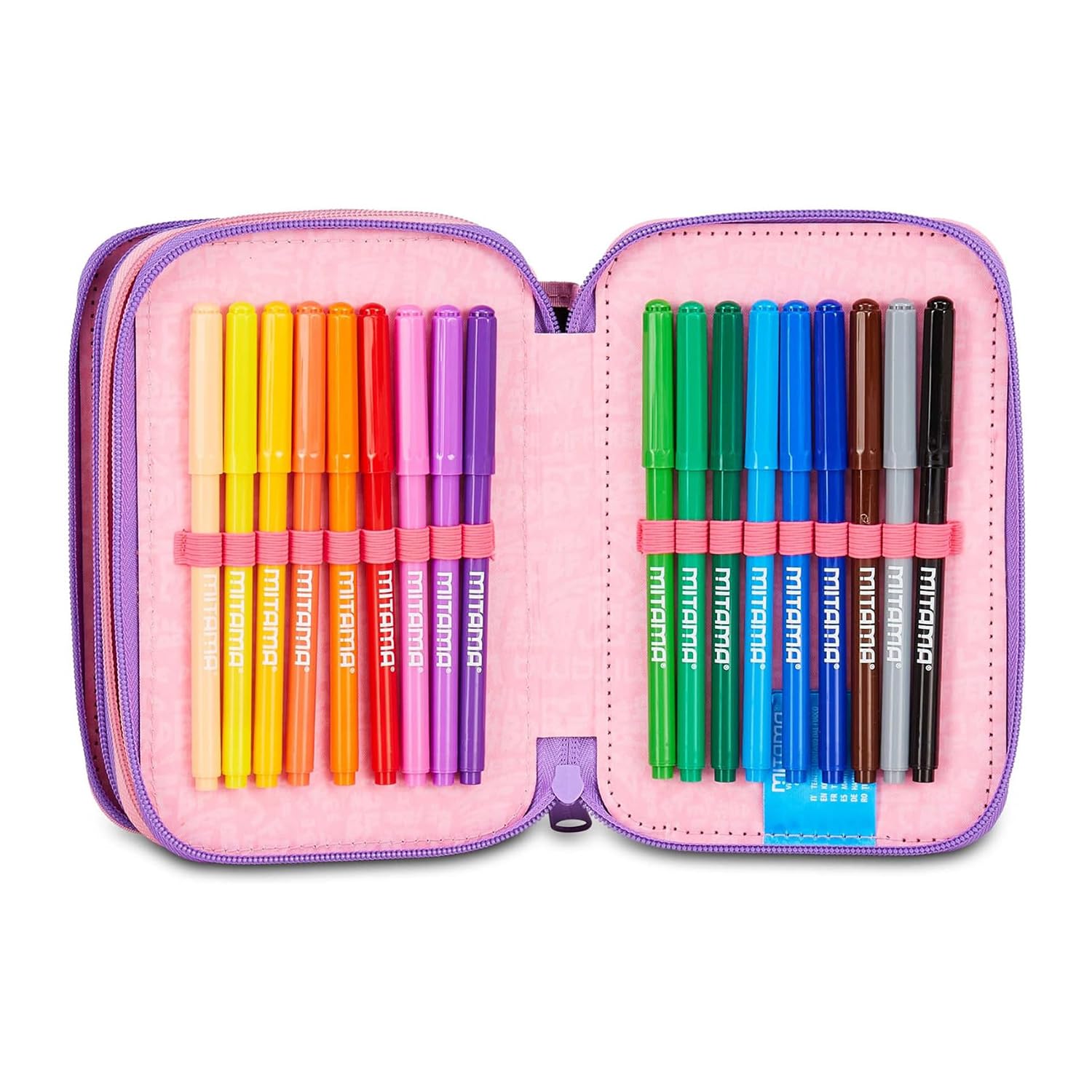 mitama-astuccio-scuola-3-scomparti-love-shine-rosa-completo-47-pezzi image 5