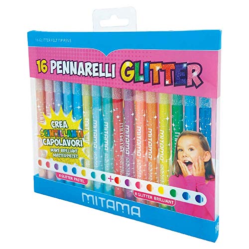 mitama-pennarelli-glitter-triangolari-punta-fine-16-pezzi-8-pastel-8-brillanti-p image 5