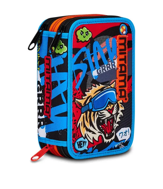 mitama-astuccio-scuola-3-scomparti-triplo-tiger-wild-47-pz-completo image 1