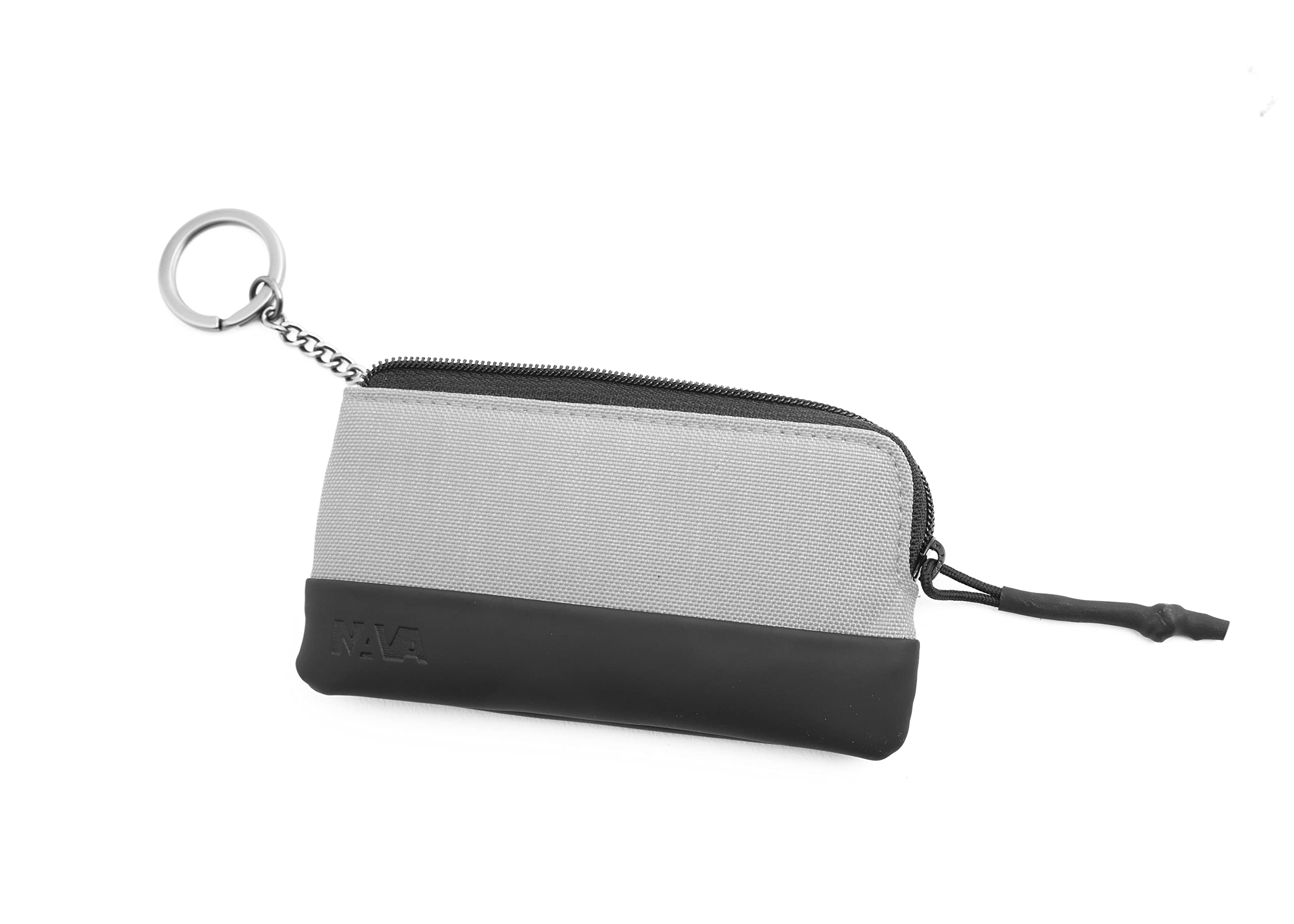 nava-design-twin-astuccio-portachiavi-con-zip-e-catena-grigio-7-x-12-x-1-cm image 4
